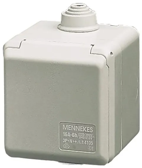 Toma de pared exterior Mennekes CEE de 3 polos 16A 230V IP44 6H 4102