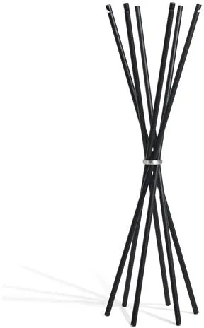 Møbel Copenhagen Coat Perchero de madera de fresno lacado en negro/Aluminio pulido